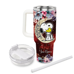 Snoopy Peanuts Cartoon Personalized 40oz Tumbler With Handle and Straw