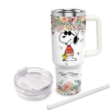 Snoopy Peanuts Cartoon Personalized 40oz Tumbler With Handle and Straw