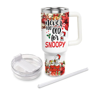 Snoopy Peanuts Cartoon Personalized 40oz Tumbler With Handle and Straw