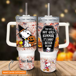 Snoopy Peanuts Cartoon Personalized 40oz Tumbler With Handle and Straw