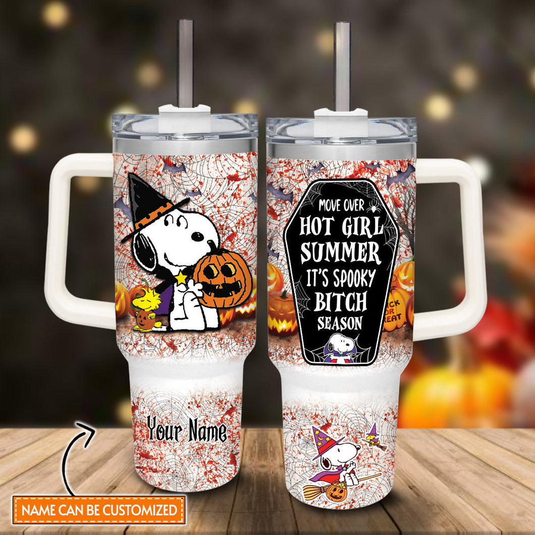 Snoopy Peanuts Cartoon Personalized 40oz Tumbler With Handle and Straw