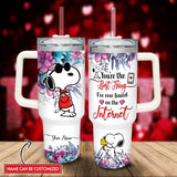 Snoopy Peanuts Cartoon Personalized 40oz Tumbler With Handle and Straw