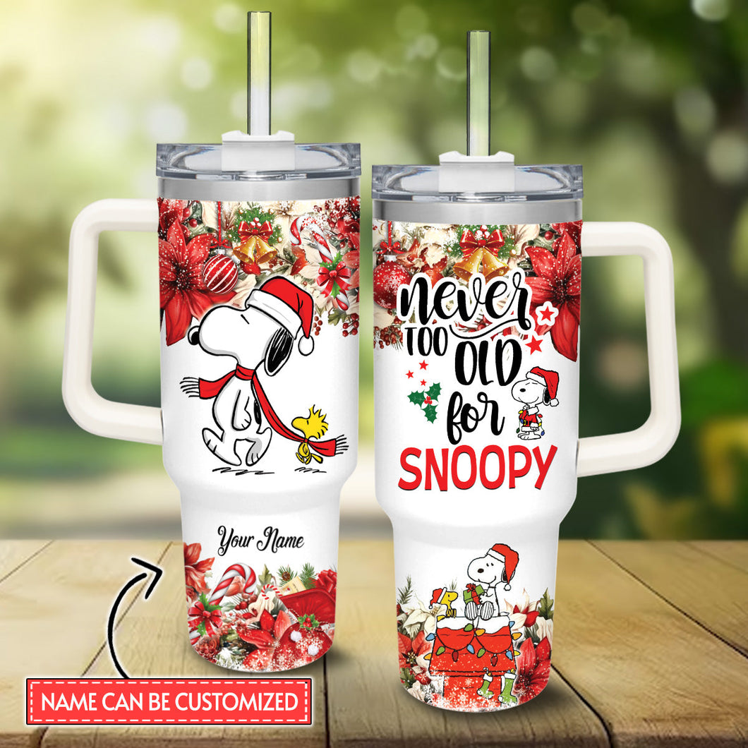 Snoopy Peanuts Cartoon Personalized 40oz Tumbler With Handle and Straw