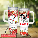 Snoopy Peanuts Cartoon Personalized 40oz Tumbler With Handle and Straw