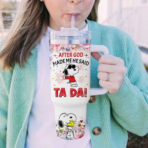 Snoopy Peanuts Cartoon Personalized 40oz Tumbler With Handle and Straw