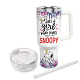 Snoopy Peanuts Cartoon Personalized 40oz Tumbler With Handle and Straw