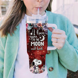 Snoopy Peanuts Cartoon Personalized 40oz Tumbler With Handle and Straw