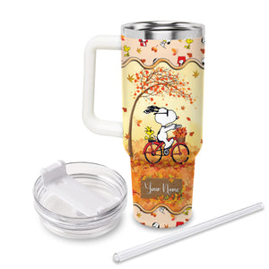 Snoopy Peanuts Cartoon Personalized 40oz Tumbler With Handle and Straw