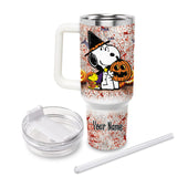 Snoopy Peanuts Cartoon Personalized 40oz Tumbler With Handle and Straw