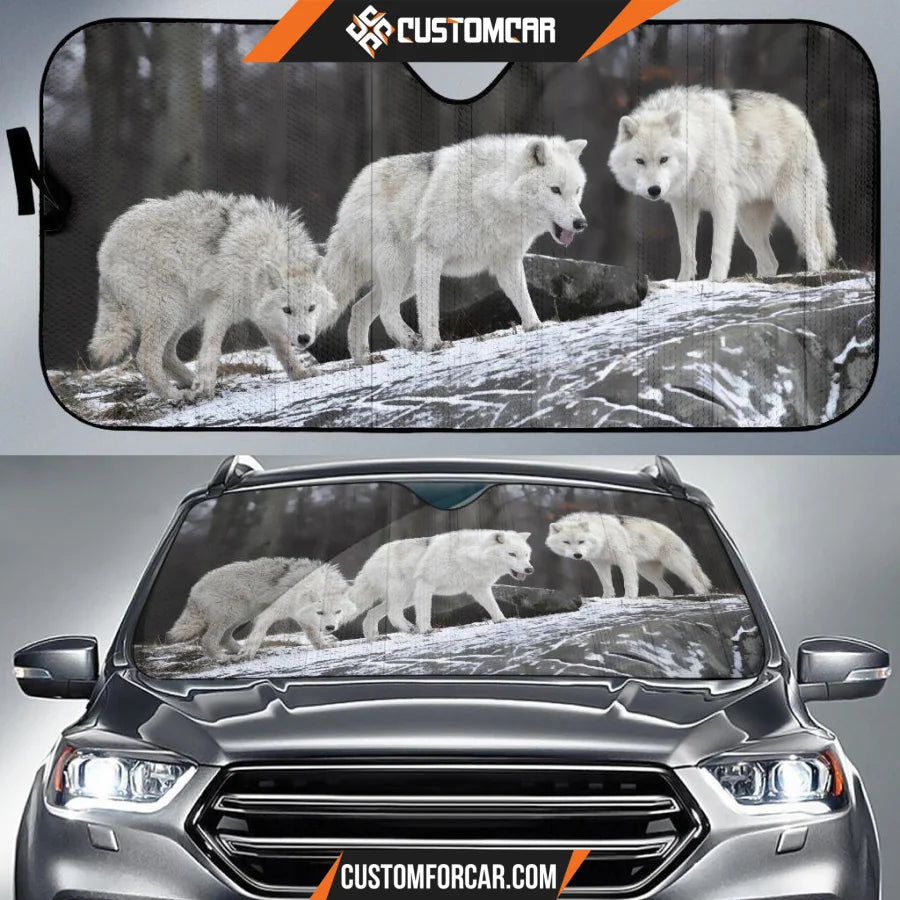 Snow Forest Wolf Auto Sun Shades