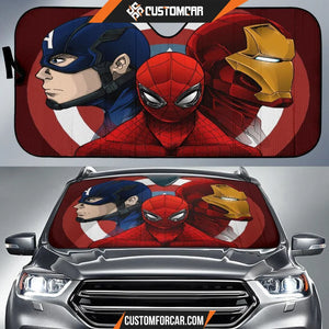 Spiderman Iron Man Captain America Car Sun Shades Auto