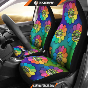 Star Wars Car Seat Covers Murakami Flowers With Baby Yoda 