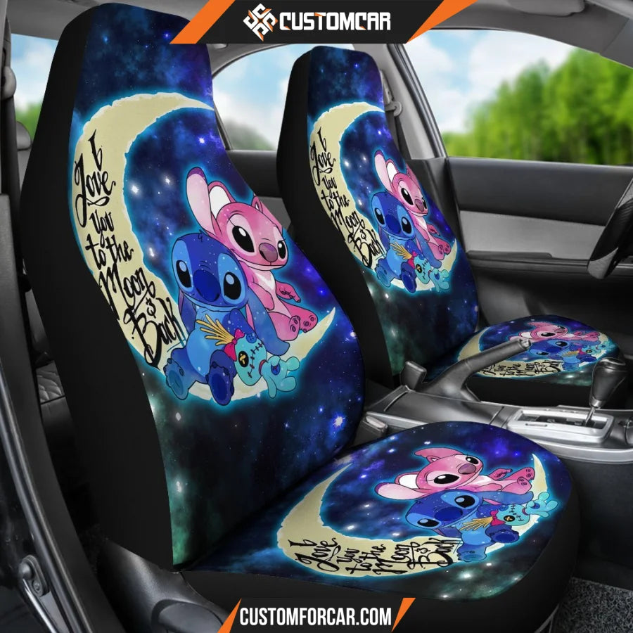 Stitch And Angel Art Car Seat Covers Cartoon Car Decor 