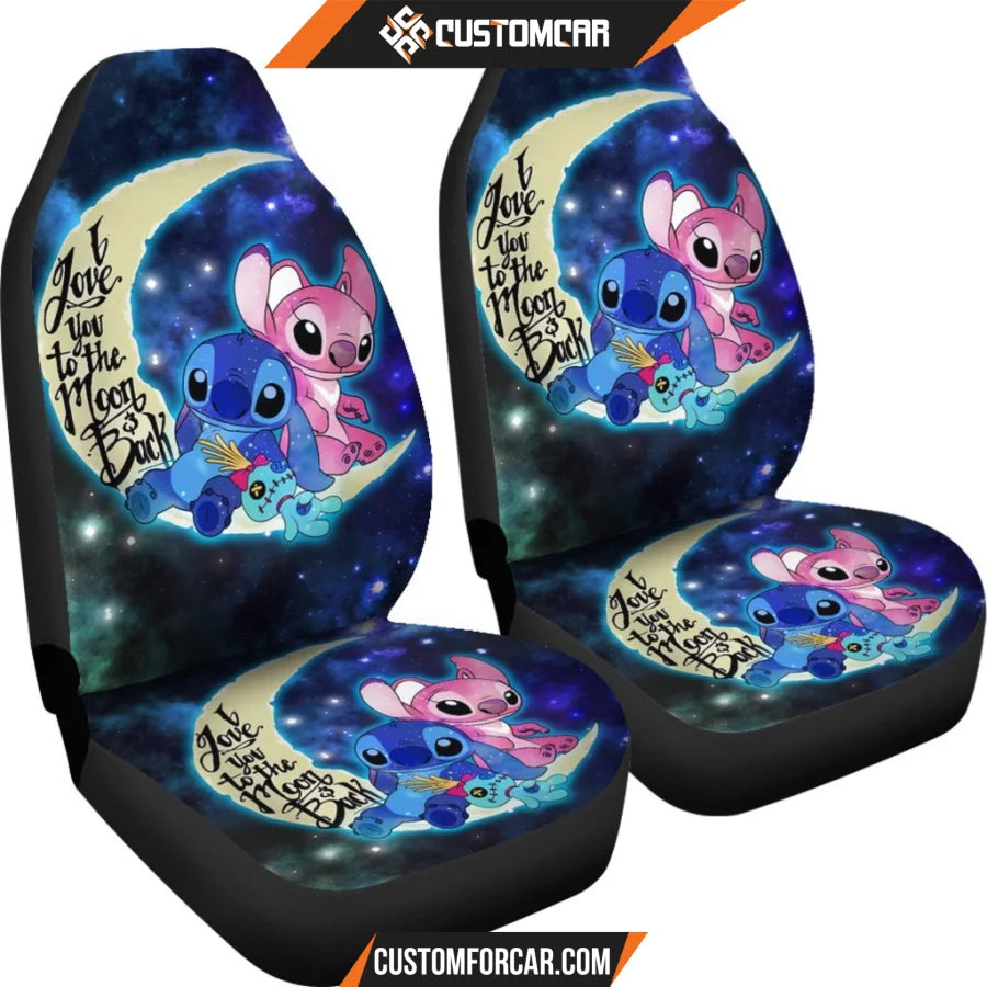 Stitch And Angel Art Car Seat Covers Cartoon Car Decor 