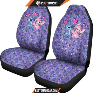 Stitch And Angel Car Seat Covers Cartoon Car Accessories