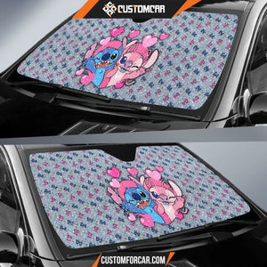 Stitch And Angel Car Sun Shade Cartoon Car Accessories