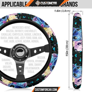 Stitch And Angel Steering Wheel Cover Cartoon Car