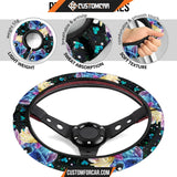 Stitch And Angel Steering Wheel Cover Cartoon Car