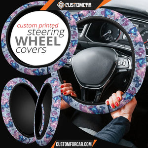 Stitch And Angel Steering Wheel Cover Cartoon Car