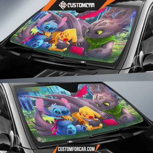 Stitch Pikachu Toothless Cute Car Sun Shades Cartoon Decor 