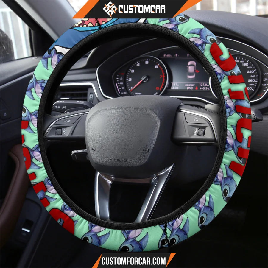 Stitch Steering Wheel Cover Cartoon Car Accessories Custom