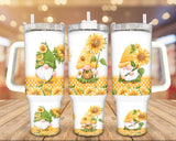 Sunflower Gnomes Personalized 40oz Tumbler With Handle and Straw