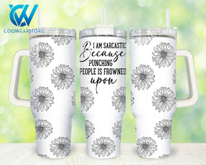 Sunflowers Personalized 40oz Tumbler With Handle and Straw