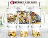 Sunflowers Personalized 40oz Tumbler With Handle and Straw