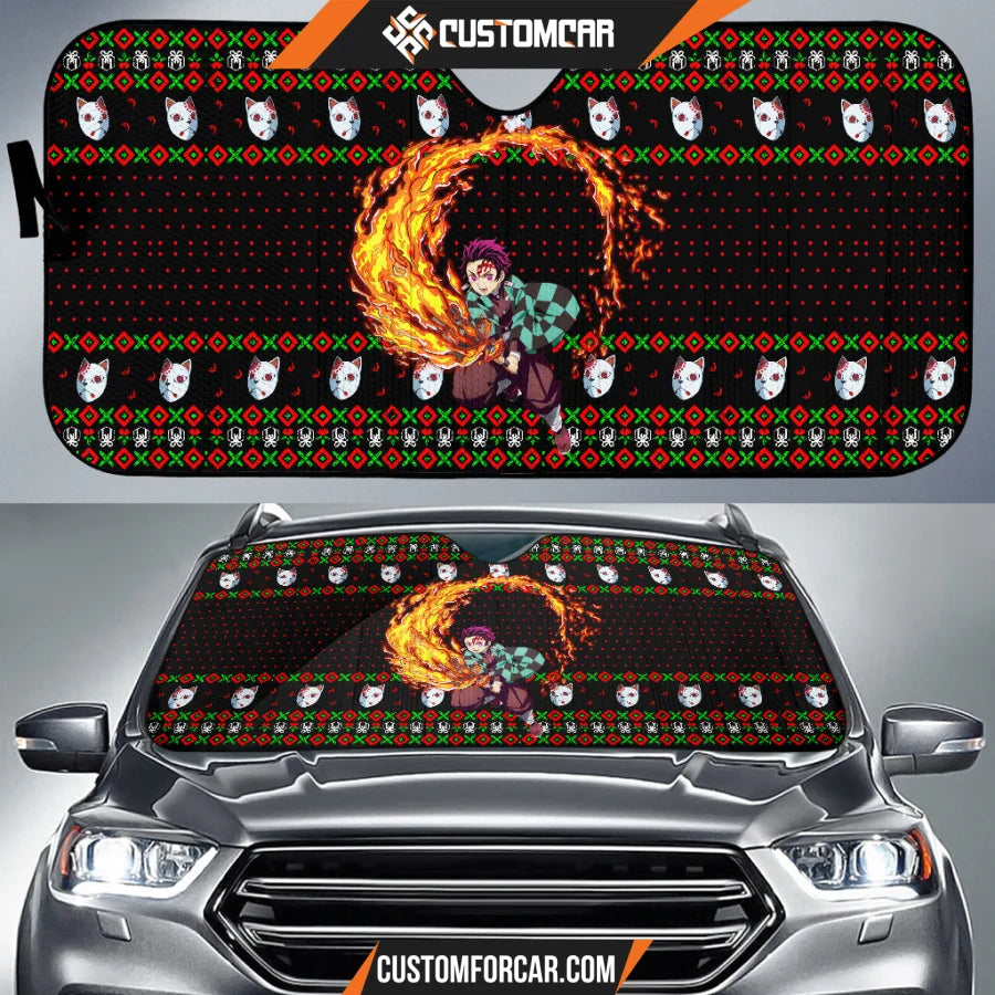 Tanjiro Kamado Demon Slayer Car Sun Shade Anime Car