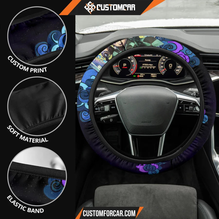 Tanjiro Kamado Demon Slayer Steering Wheel Cover Anime Car