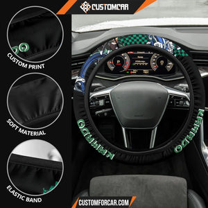 Tanjiro Kamado Demon Slayer Steering Wheel Cover Anime Car