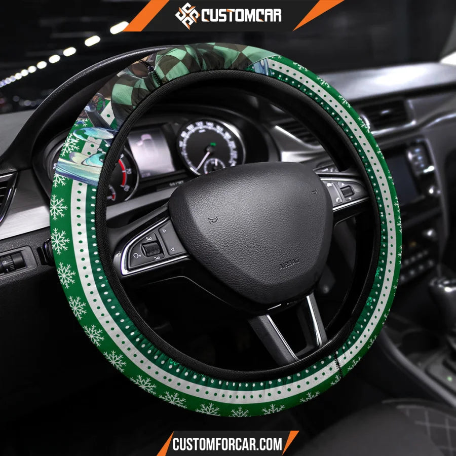 Tanjiro Kamado Demon Slayer Steering Wheel Cover Anime Car