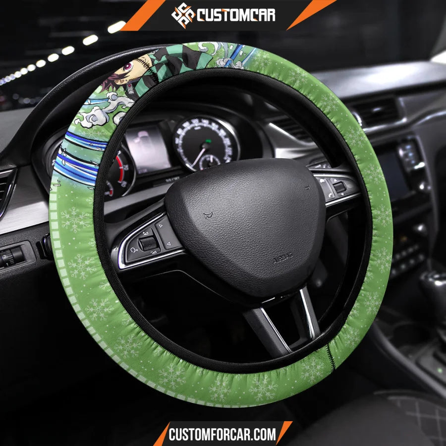 Tanjiro Kamado Demon Slayer Steering Wheel Cover Anime Car