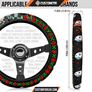 Tanjiro Kamado Demon Slayer Steering Wheel Cover Anime Car