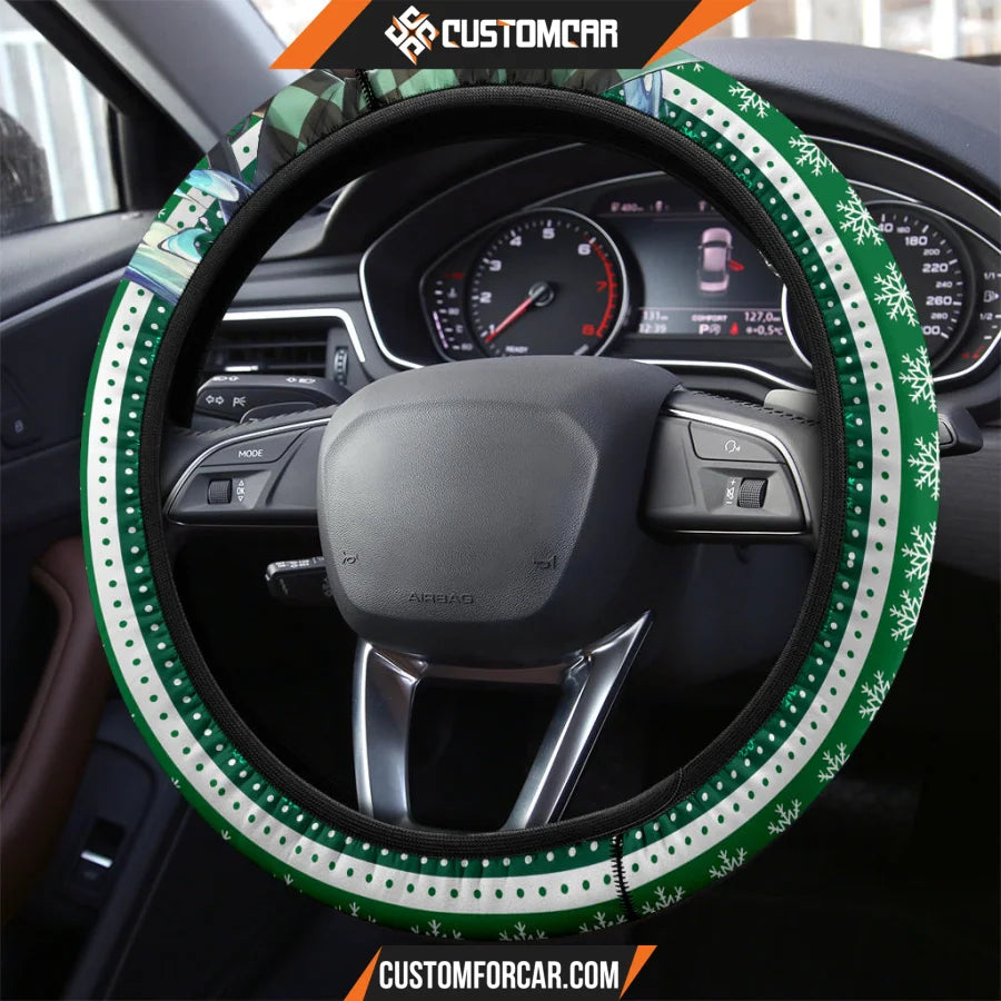 Tanjiro Kamado Demon Slayer Steering Wheel Cover Anime Car