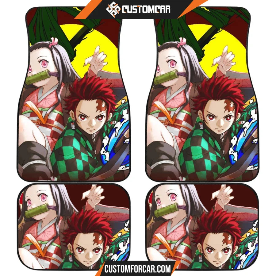 Tanjiro & Nezuko Car Floor Mats Demon Slayer Anime Car Mats 