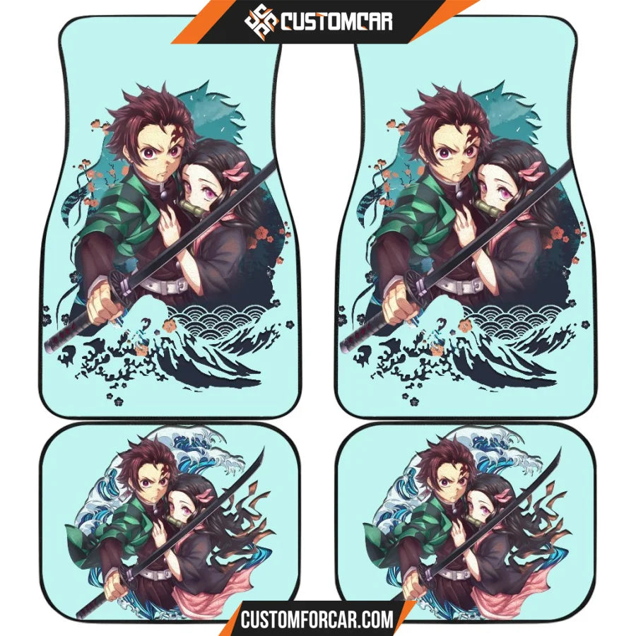 Tanjiro & Nezuko Car Floor Mats Demon Slayer Anime Car Mats 