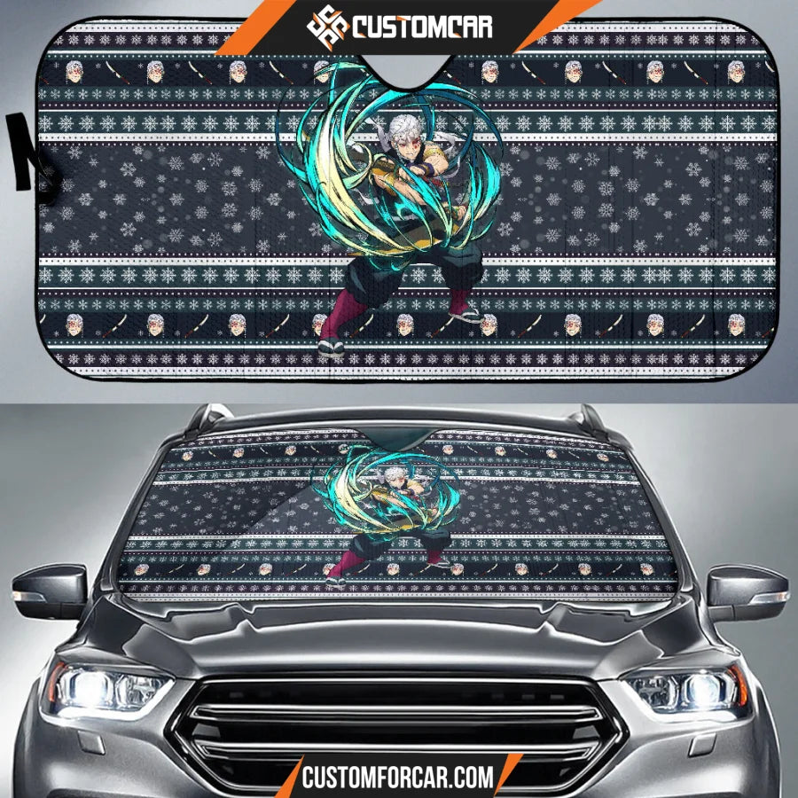 Tengen Uzui Demon Slayer Christmas Car Sun Shade Anime Car