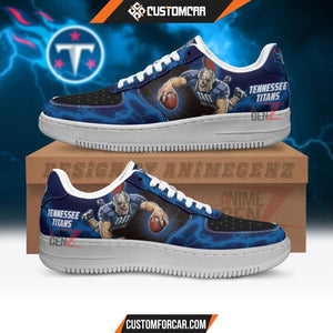 Tennessee Titans Air Sneakers Mascot Thunder Style Custom