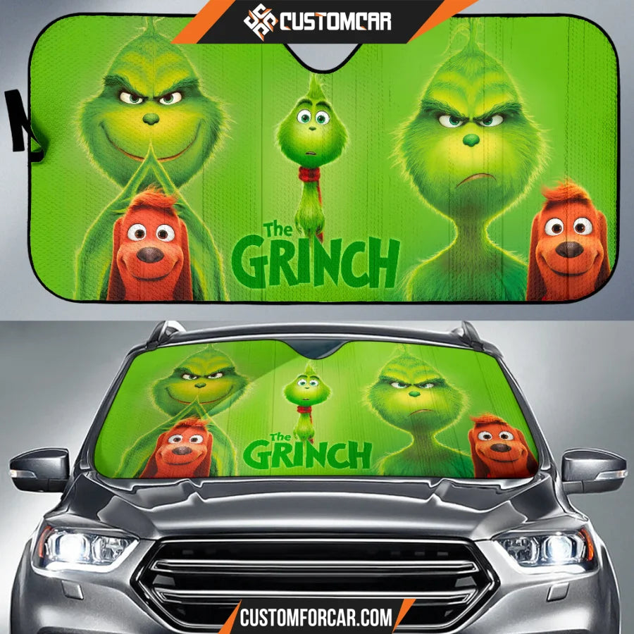 The Grinch Cartoon Car Sunshade | Grinch Face Expression