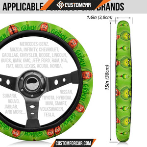 The Grinch Cartoon Steering Wheel Cover | Grinch Face