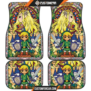 The Legend Of Zelda Glass Art Car Floor Mats R050310 - Front