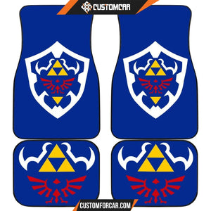 The Legend Of Zelda Symbol Logo in Blue theme Car Floor Mats