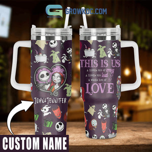 The Night Before Christmas Cartoon Personalized 40oz Tumbler With Handle and Straw