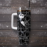 The Nightmare Before Christmas Cartoon Personalized 40oz Tumbler With Handle and Straw