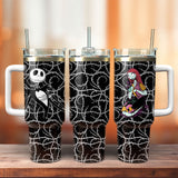 The Nightmare Before Christmas Cartoon Personalized 40oz Tumbler With Handle and Straw