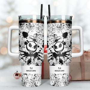 The Nightmare Before Christmas Cartoon Personalized 40oz Tumbler With Handle and Straw