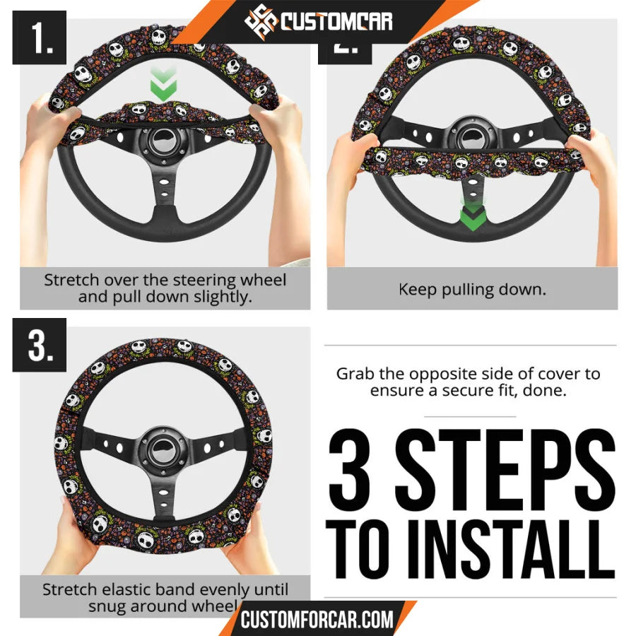 The Nightmare Before Christmas Cartoon Steering Wheel Cover