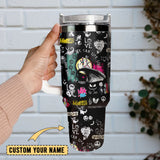 The Nightmare Before Christmas Movie And Blink 182 Music Personalized 40oz Tumbler With Handle and Straw