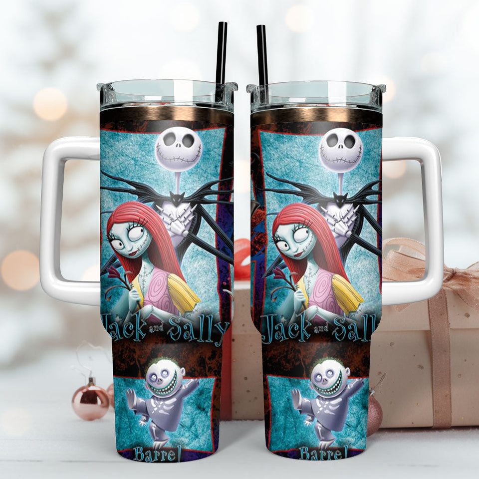 The Nightmare Before Christmas Movie Cartoon Personalized 40oz Tumbler With Handle and Straw